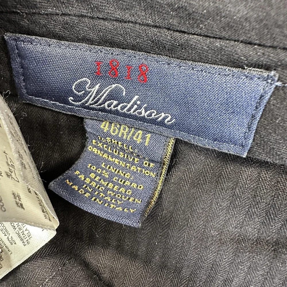 Brooks Brothers 1818 Madison Suit Blazer Pants Mens 46 42x26 Wool 2 Piece Italy